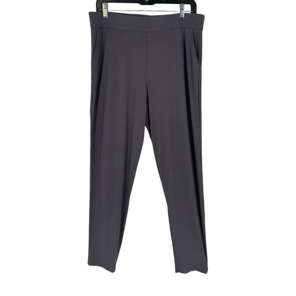 Eileen Fisher Soft Stretch Casual Pull On Pants Pockets Medium Gray - Picture 2 of 10